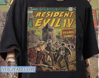 Vintage Resident Evil T-shirt jaren 90 grafische stijl, Retro Game Resident Evil cadeaus voor man en vrouw, uniseks T-shirt