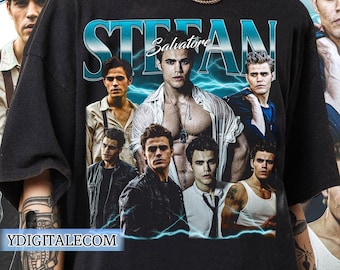 Camiseta vintage de Stefan Salvatore con diseño gráfico de los años 90. Regalos unisex para hombre y mujer.