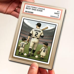 Bloco de acrílico estilo carta colecionável de beisebol "O Melhor Pai de Todos os Tempos", placa de acrílico personalizada, presente de Dia dos Pais para marido
