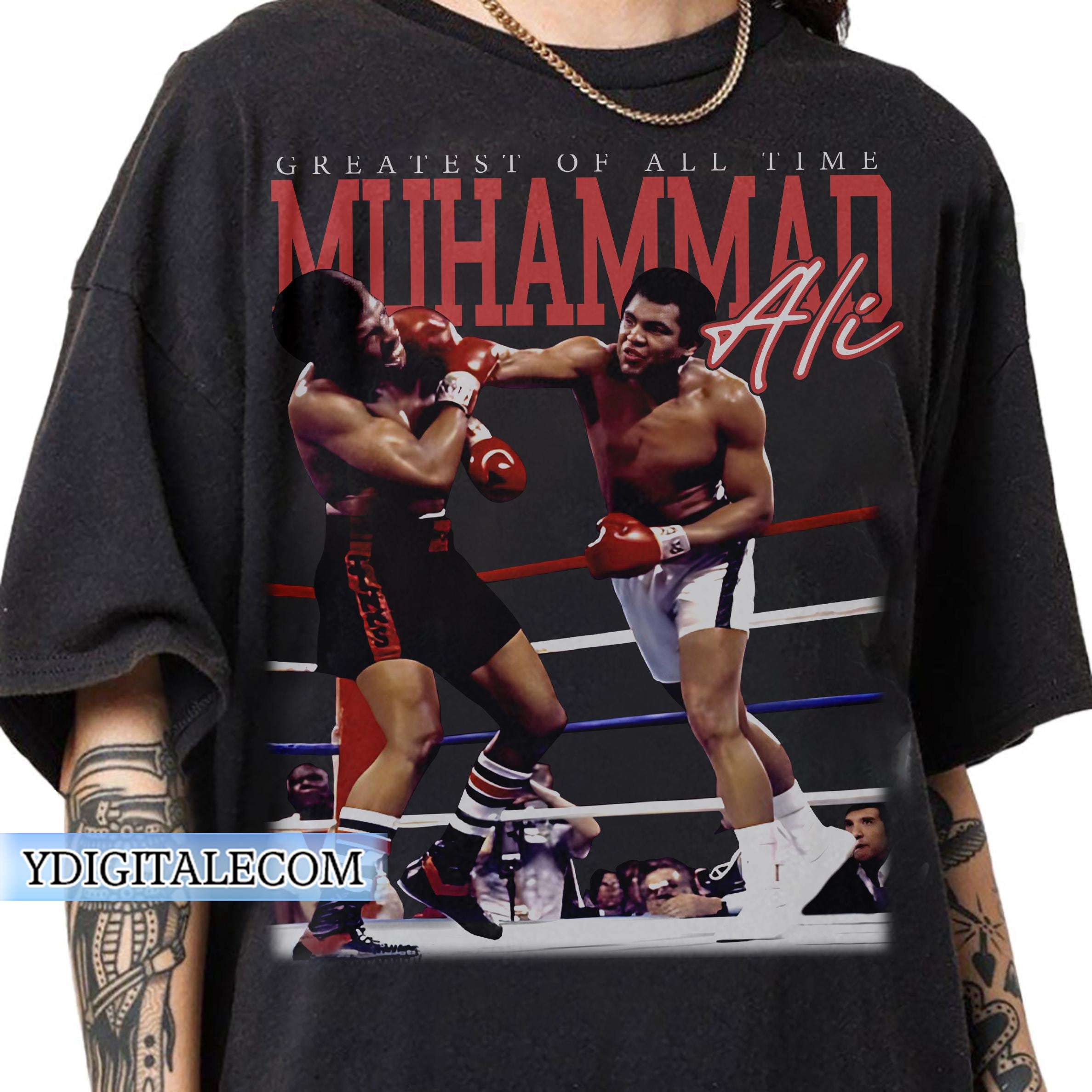 Vintage 90s Graphic Style Muhammad Ali T-shirt, American