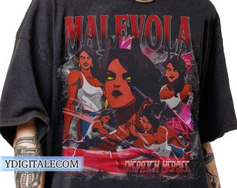 Camiseta Malevola con diseño gráfico vintage de los 90, camiseta retro con colores cómodos, sudadera Malevola, regalo para hombre y mujer.