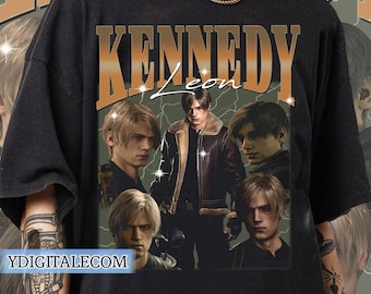 Vintage jaren 90 grafische stijl Leon S Kennedy T-shirt, Resident Evil IV cadeaus voor man en vrouw, uniseks T-shirt