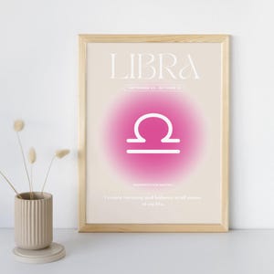 LIBRA Star Sign Instant Download Print, Zodiac Art Printable, Spiritual Wall Art, Aura Gradient Poster , DIGITAL DOWNLOAD.