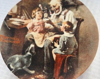 Norman Rockwell The Toymaker Collector Plate, Vintage 1977 Limited Edition Heritage Collection, Heartwarming Childhood Decor