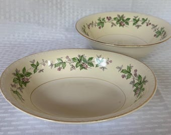 Vintage Homer Laughlin Eggshell Georgian Greenbriar Serving Bowl Set