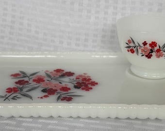 Fire-King Primrose 8-piece snack set by Anchor Hocking