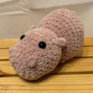 Crochet Hippo | Ready to Ship | Handmade Amigurumi Plushie