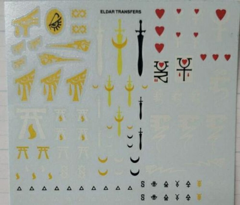 Warhammer 40K Aeldari Bits Eldar Icons Runes Aspect Sigils Transfer ...