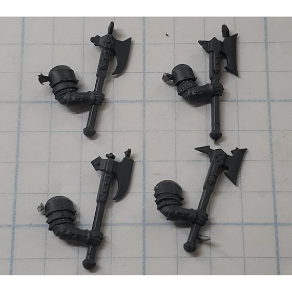 AOS Cities of Sigmar Bits Freeguild Steelhelms Right Arm W Axe X4