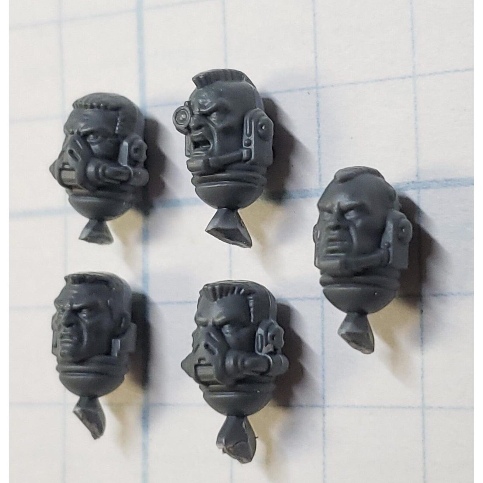 Set Di 7 Teste Nude Con Respiratori Per Intercessors Jump Pack - Primaris Space Marines Warhammer 40K