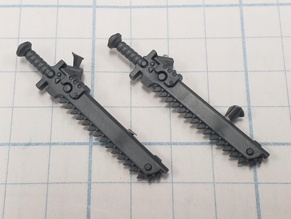 Warhammer 40K Bitz: 4 Spade A Catena Lupi Spaziali + 7 Pistole - Nuove Non Assemblate