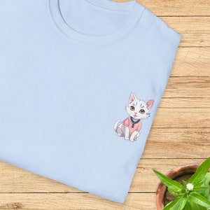 Cute Anime Cat Graphic T-Shirt | Perfect for Cat Lovers, Anime Fans, and Animal Enthusiasts | Adorable Cartoon Cat Tee