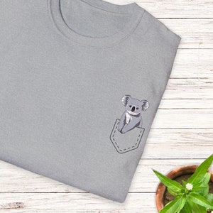 Adorable Pocket Koala T-Shirt | Cute Anime Koala Design for Nature & Animal Lovers | Funny Wildlife Tee for Koala Enthusiasts