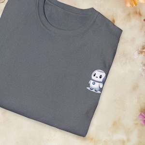 Bonita camiseta de gato espacial de dibujos animados: adorable camiseta de gatito astronauta de anime/regalo para amantes de los gatos interestelares, camiseta espacial de animales cósmicos