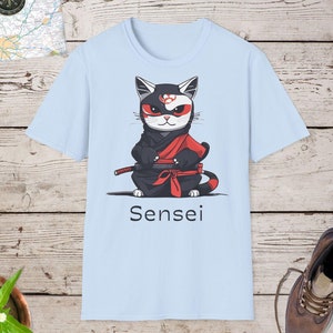 Sensei Cat T-Shirt: Quirky Martial Arts Graphic Tee