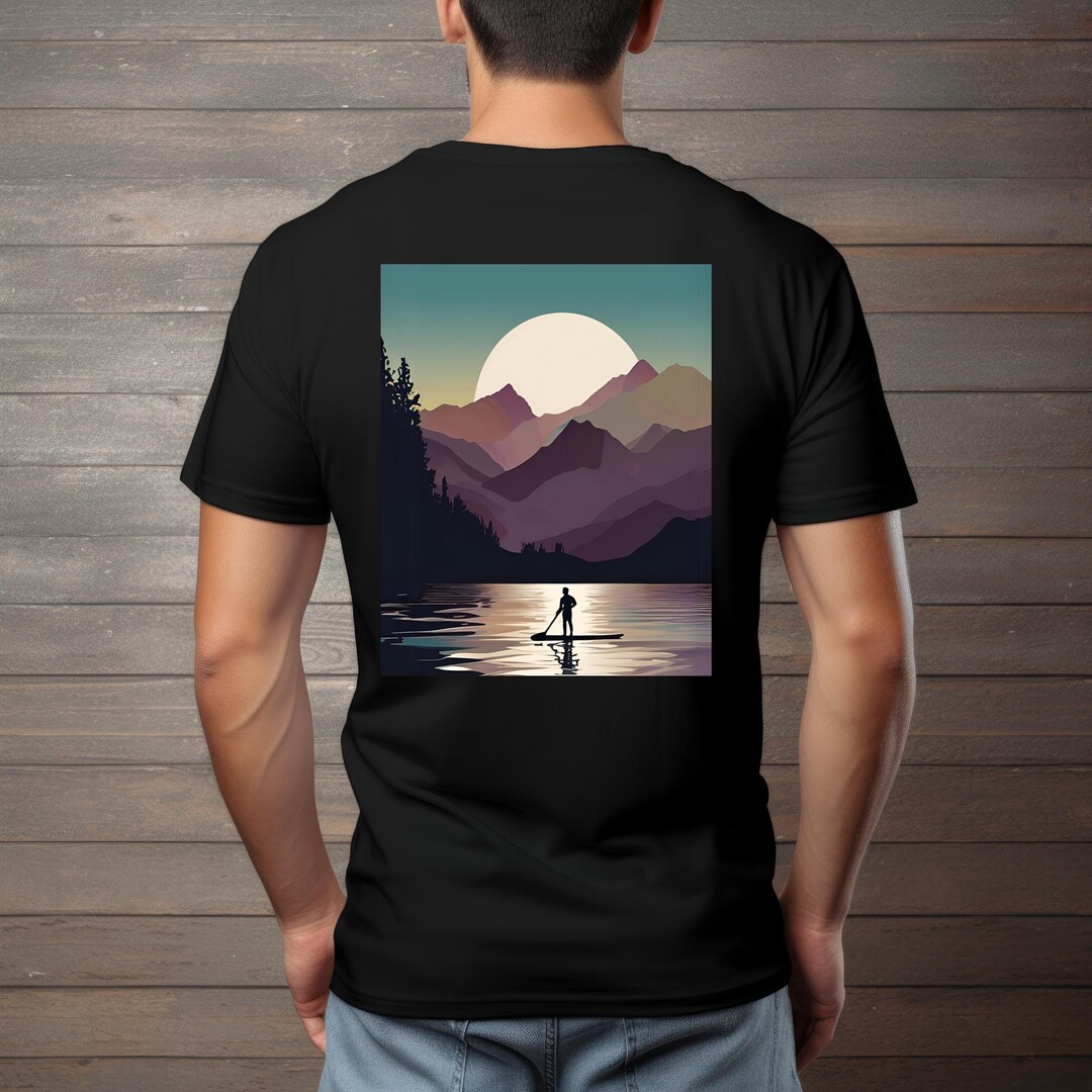Paddleboarding Graphic T-shirt: Peaceful Ocean Scene, Summer Tee