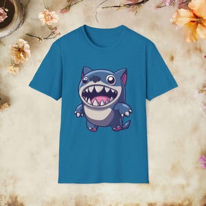 Lustiges Landhai Hai T-Shirt - Süßes Hai Hai Hund T-Shirt, Cartoon Hai Liebhaber Geschenk, schrulliges Ozean Tier Shirt, Hai Hai Kleidung, Bademode