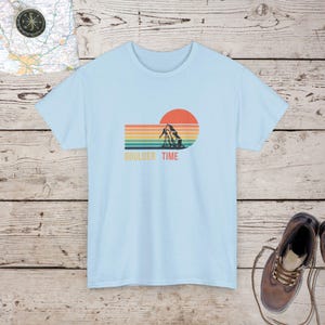 Boulder Time Geometric Pattern T-Shirt | Rock Climbers Gift, Bouldering tee & Mountain Adventurers present | Stylish Mountain Climbing Gear