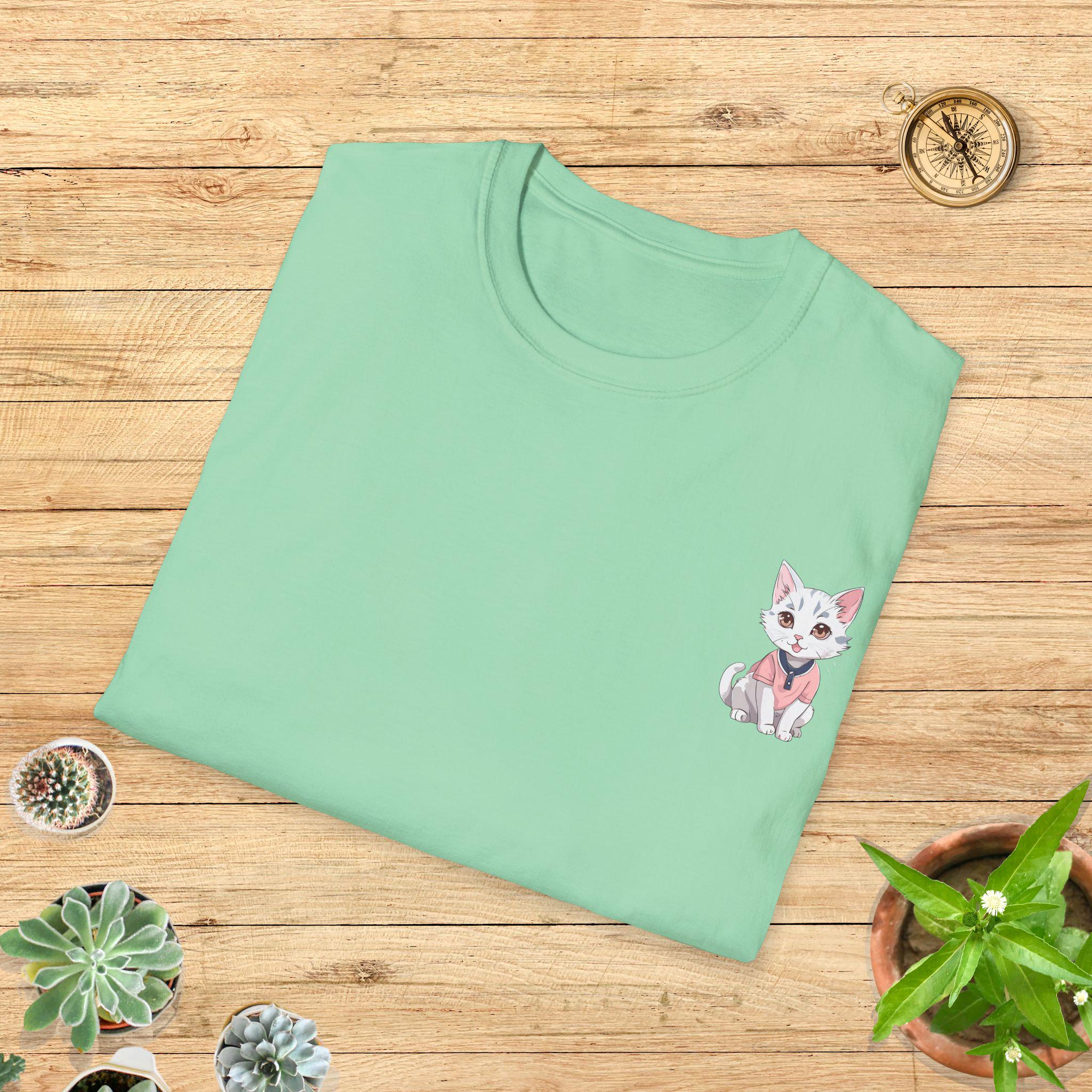 ぱんだ Cute Anime Cat Graphic T-shirt | Perfect for Cat Lovers, Anime