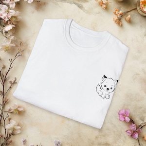 Maglietta con cucciolo di lupo carino / Maglietta con lupo dei cartoni animati / Regalo per gli amanti degli animali / Maglietta ispirata alla natura / Abbigliamento da lupo geek / Maglietta per persone nerd con cani