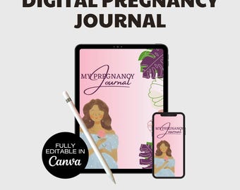 Zwangerschapsdagboek, zwangerschapsplanner, dagboek aanstaande moeder, babygeheugenboek, aandenken voor het eerst moeder, digitale zwangerschapstracker, afdrukbaar