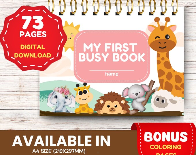 Toddler Busy Book Printable Activity Personalized Educational Learning ...