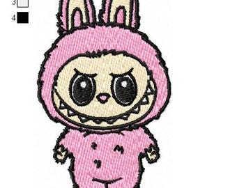 Diseño de bordado del monstruo de Labubu