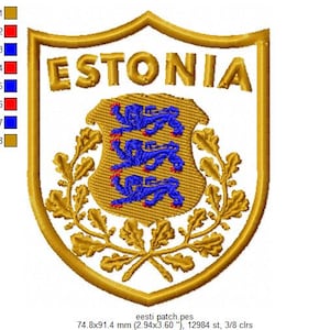 Embroidery design with Estonian symbols