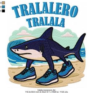 Machine Embroidery Design Tralalero Tralala New