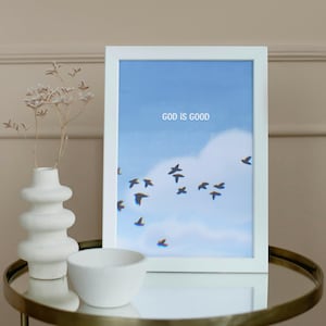 Gott ist gut | Inspirierende christliche Wandkunstdruck, erhebende Wohnkultur, glaubensbasierte Kunst für Wohnzimmer oder Büro