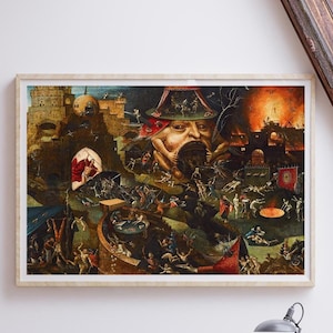 Hieronymus Bosch - Christ in Limbo. Canvas wall art, Famous artwork, Biblical scene art, Home decor, Gothic wall art, Classic art print