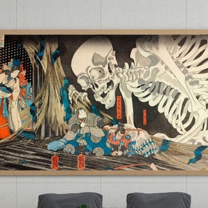 Utagawa Kuniyoshi - Takiyasha the Witch and the Skeleton Spectre. Japanese home decor, Canvas painting, Famous art, Japanese art print