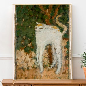 Pierre Bonnard - The White Cat. Giclee canvas, Fine art prints, Cat poster print, Classic wall art, Canvas painting, Cat art print