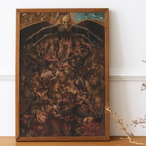 Jan van Eyck - Last Judgement. Dark wall art, Canvas painting, Gothic art print, Classic wall art, Vintage decor, Ready to hang, Canvas art