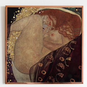 Gustav Klimt - Danae. Klimt painting, Sensual poster print, Beautiful girl art print, Danae art, Boudoir decor, Giclee canvas, Home decor