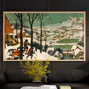 Pieter Bruegel the Elder - Hunters in the Snow. Winter landscape art print, Winter scene wall art, Museum quality print, Bruegel art print