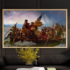 Emanuel Leutze - Washington Crossing the Delaware. Historical wall art, Vintage decor, Classic art print, Living room wall art, Poster print