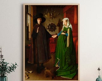 Arnolfini Portrait by Jan van Eyck – Northern Renaissance Painting, Fine Art Canvas Print, Giclee Reproduction, Gallery Wrapped Wall Decor