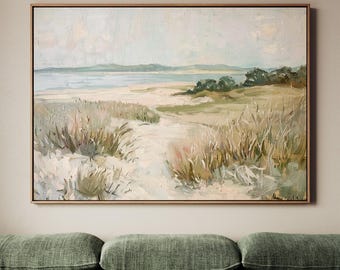 Vintage Abstract Landscape Wall Art, Framed Extra Large Canvas Print, Boho Inspired Large Decor, ART172