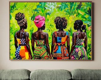 Afrocentric Boho Wall Art, Modern Female Figure Print, Colorful Cultural Decor, Living Room Statement Art, ART383