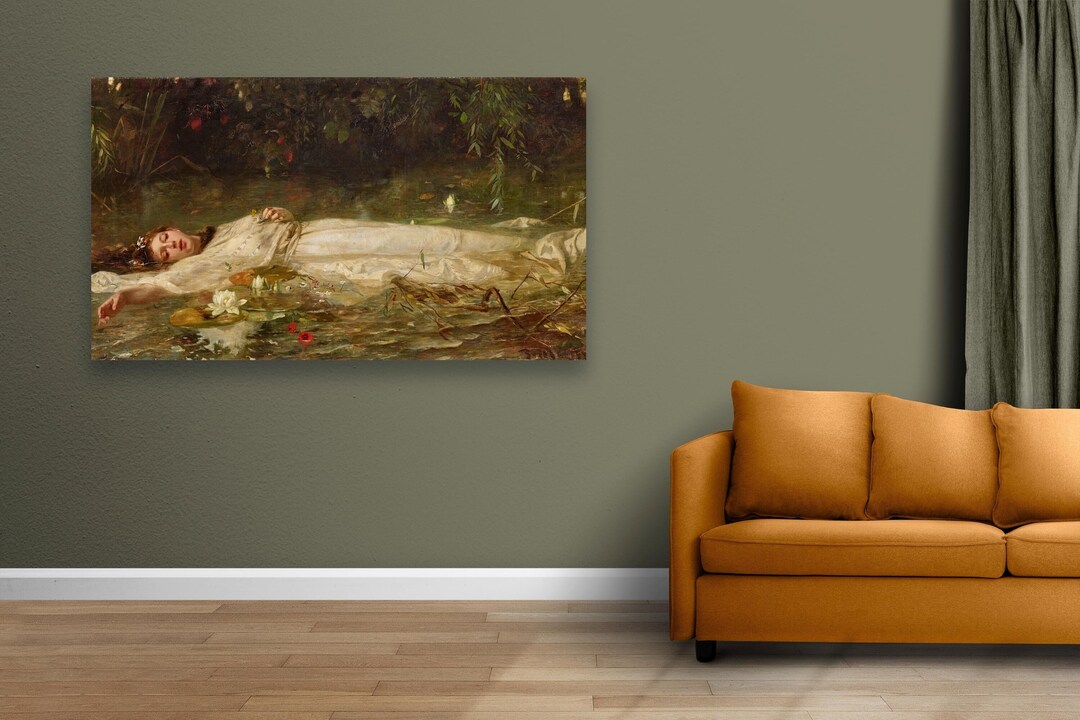 Reproduction Tableau Ophélie Par Friedrich Heyser - Toile Encadrée Prête à Accrocher