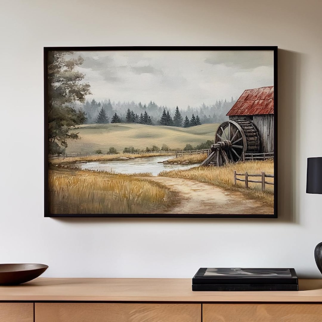 Vintage Old Barn Poster Large Farmhouse Wall Art Print, Rustic Wood ...