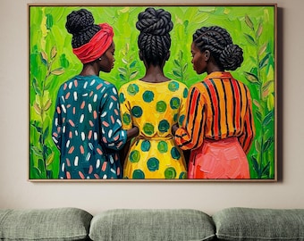 Modern Afro Wall Art Print, Black Folk Art Inspired Female Figure, Cultural Home Decor, Abstract Poster, ART383