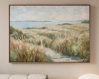 Framed Extra Large Canvas Art, Vintage Abstract Landscape Print, Large Elegant Wall Decor, ART172