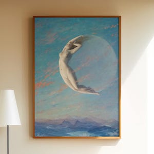 Selene by Albert Aublet (1880) – Moon Goddess Art Print – Mythological Wall Art on Canvas or Fine Art Paper for Elegant Interiors
