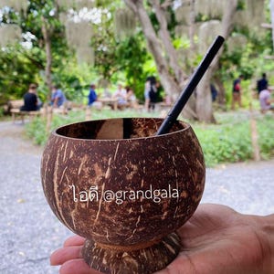 Coconut shell cup filled with iced coffee( 2 pcs)