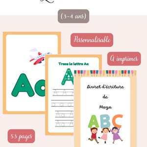 Cuaderno de escritura para niños de 3 a 4 años, actividades de preescritura, alfabeto guiado, trazado de letras, motricidad fina, actividad, PDF imprimible