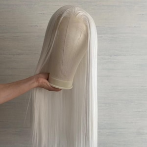Weiße Farbe Spitze Front Synthetische Perücke Gute Qualität Cosplay Perücke, ziehen Königin Perücke, Party Perücke
