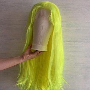 Fluorescent Green Color Lace front Cosplay wig , Drag Queen Wig ,Party Wig