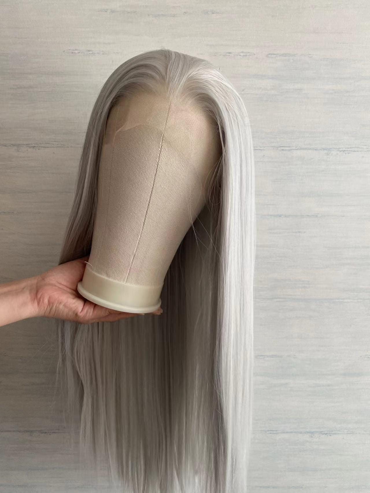 Grey Lace Front Wig - Etsy